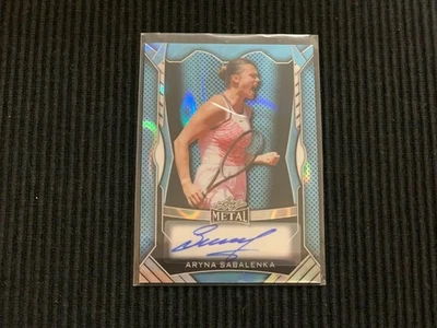 2025 LEAF METAL ARYNA SABALENKA *BLUE PRISMATIC AUTO #6/65*  TENNIS CHAMPION - Image 1 of 2