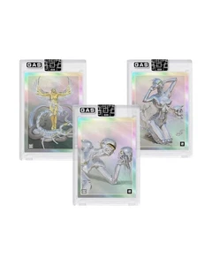Hajime Sorayama x ComplexCon 2022 GAS 3 Rainbow Foil Trading Card Set Limitato - Foto 1 di 2