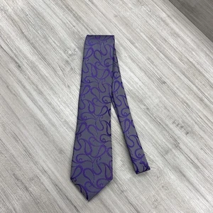 RECENT! Ermnegildo Zegna Made In Italy  Gray Purple Paisley Beautiful No Flaws - Picture 1 of 8