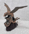 Vintage Eagle Attacking Lion Tabletop Lighter Japan Works Flame From Beak 1970s