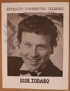 SIGNED Jose Todaro Italian Tenor Original Program (LB-249) - Bild 1 von 3