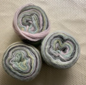 Silky  Soft Gradient Ombre Cake Yarn PINK STORM 3x 100g 280m Cotton Acrylic Wool - Picture 1 of 3