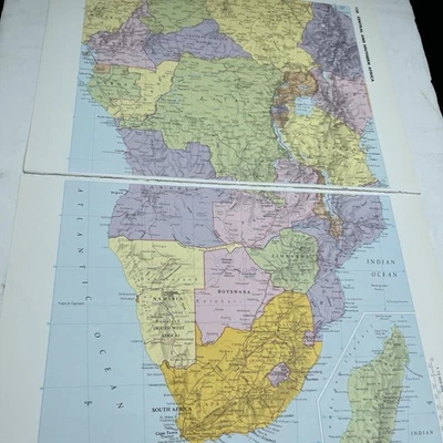 1993: Map of Central & Southern Africa GP #128/129 vintage atlas old print gift - Image 1 of 4