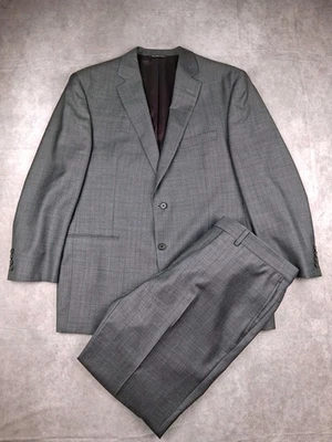 Traje Jack Victor Hombre 44R Pantalones 38 Super 110s Gris Granate Rayas Gibson Ct Foto 1 de 4