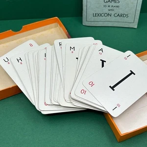 Vintage Waddingtons Lexicon Card Art Letters Alphabet Word Game Boxed 52 x Cards - Picture 1 of 4