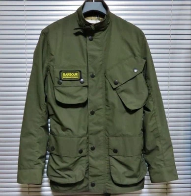 Barbour International Jacket S Olive Polyester Outdoor Coat - Image 1 of 3