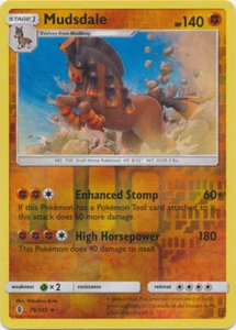 Pokemon - Mudsdale - 76/145 - Holo Rare - Reverse Holo - Sun & Moon Guardians Ri - Picture 1 of 1