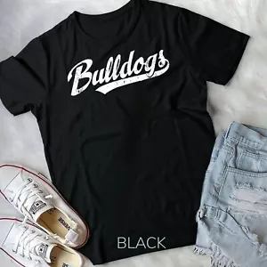 Bulldogs Mascot T Shirt Vintage Sports Name Tee Design Unisex T-shirt - Picture 1 of 12