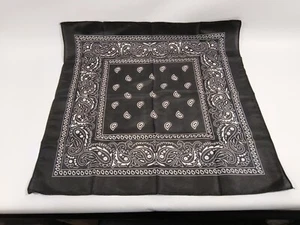 10 Pack Head Wrap Scarf Bandana Large 21" X 21" - Black Paisley - Picture 1 of 6