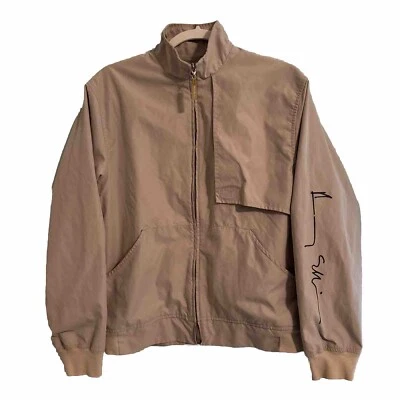 Perry Ellis Golf Tan Arm Logo Windbreaker Jacket Mens Zip Vented Front/Back S - Image 1 of 4