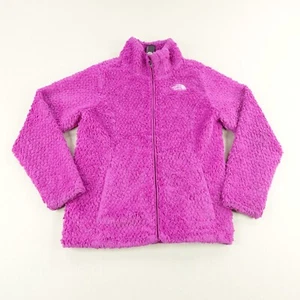 North Face Jacket Girls Large Purple Teddy Osito Fleece Sweater Coat Kids Zip Up - Picture 1 of 12