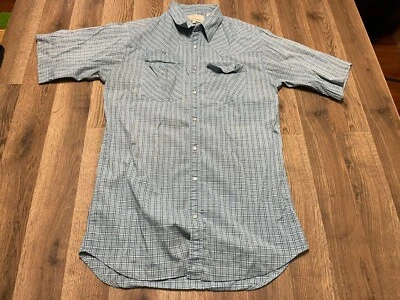 Eagle Crest Shirt, Men's Size Large Tall, Blue, Plaid, Button Up, Short Sleeve, - Image 1 of 4