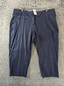 Ashley Stewart Pants Women's 16 Blue Capri Stretch Plus Size Casual - Picture 1 of 11