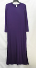 24/7 Comfort Apparel Women's Plus Size 1X Side Slit Fitted Maxi Dress, Purple
