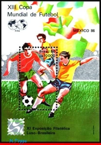 2042 BRASIL 1986 WORD CUP CHAMP., MÉXICO, FIFA, FÚTBOL FÚTBOL, LUBRAPEX, MNH - Imagen 1 de 2