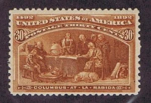 US 239 30c 1893 Colón en la Rábida 1893 F-VF OG LH - Imagen 1 de 2