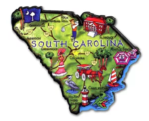 South Carolina Artwood State Magnet Souvenir by Classic Magnets - Picture 1 of 3