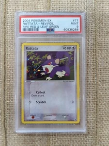 PSA 9 Graded 2004 Pokemon EX Rattata - Rev. Folie Feuerrot & Blattgrün #77 - Bild 1 von 2