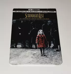 Schindler's List SteelBook (4K UHD, Blu-Ray, Digital, 1993) SEALED - Picture 1 of 3