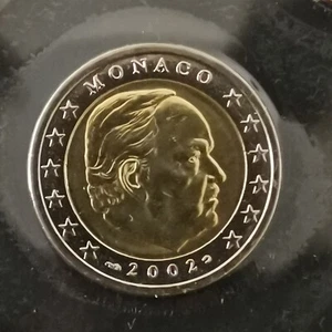 2 EURO 2002 RAINIER III MONACO / SCELLEE ISSUE DU COFFRET BU / EUROS / PATINE - Picture 1 of 2