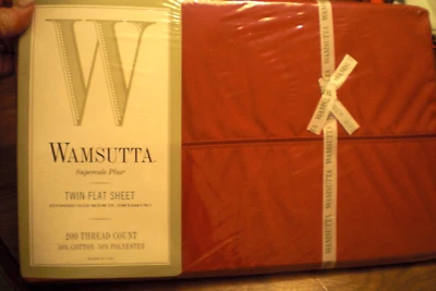 Hoja plana doble Wamsutta 200 hilos roja supercale Plus nueva de colección EE. UU. Foto 1 de 4