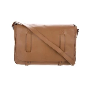 Tomas Maier Large Leather Messenger Bag Brown Caramel - Picture 1 of 7