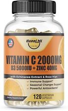 Vitamin C 2000MG, Zinc 40 mg, Vitamin D3 5000 IU, Echinacea Extract, Rose Hip, 