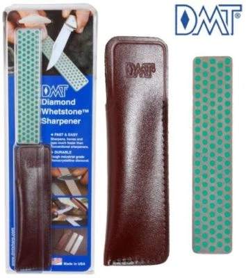 DMT Pocket Hone 4 X 7/8 Diamond Knife Sharpener Extra Fine Grit w/Leather Sheath - Image 1 of 4