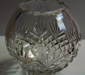 Vintage geschliffener Kristall runde Rosenschale/Vase - Galway irischer Kristall - 4,25" hoch - Bild 1 von 9