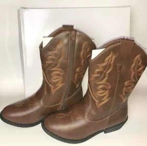 Circle V Ranch Kids Brown Cowboy Boots - Picture 1 of 2