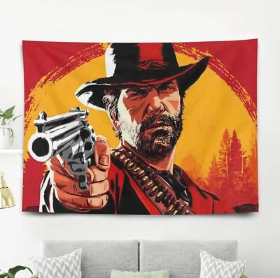 Tapiz de pared Red Dead Redemption colgante de pared para decoración de pared de dormitorio dormitorio 5x3 pies Foto 1 de 4