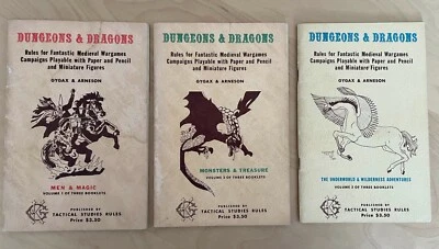 TSR Dungeons & Dragons Original Book Set (Vol 1, 2, & 3) 1st Printing (VG/F) - Image 1 of 4