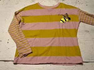 Girl's MINI BODEN Size 9-10 Yellow/Pink Sequin Bee Theme T-shirt - Picture 1 of 2