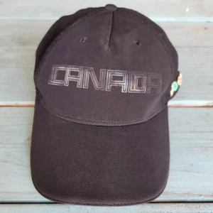 Equipo Olímpico de Canadá Sombrero Negro HBC Adulto Correa Anillo Dorado Remaches Poliéster - Imagen 1 de 9
