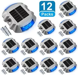 Solar Deck Lights Driveway Dock Lights Waterproof Outdoor Warning Step Lights 12 - Picture 1 of 10