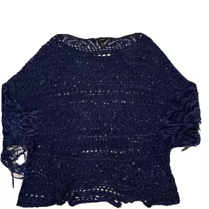 XS WHBM White House Black Market Blue Knit Casual Top - Picture 1 of 11