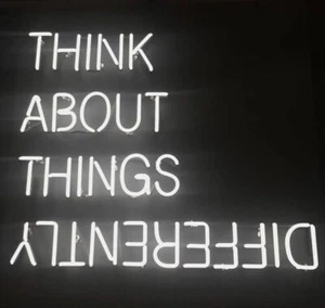 Think About Things Different Neon Sign Light Home Room Wall Hanging Gift 24"x20" - Bild 1 von 1