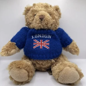 Keel Toys London Flag Blue Sweater Wearing Teddy Bear Plush Doll Size 7 In GUC - Picture 1 of 12