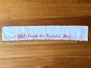 Antik! Schrankband Spruchborte Plattstickerei Handarbeit 92x15cm Einzelstück - Bild 1 von 8