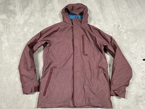 Under Armour Jacket Mens Large Burgundy Snap Zip Mountain MTN Hood Coat L - Picture 1 of 12