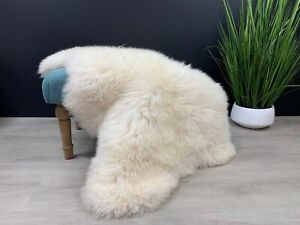 Sheepskin White Genuine Natural Rug Gift For Pet Bed Throw Pelt