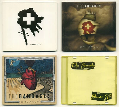 LOT OF 4 THE BANDAGES CD: s/t, Unravel, Breakup & The Smythe Blonde EP Chicago Foto 1 de 4