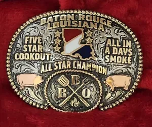 FIBBIA CINTURA BAR-B-Q PITMASTER CHAMPION TROPHY☆BATON ROUGE LOUISIANA COOKOUT☆X07 - Foto 1 di 12