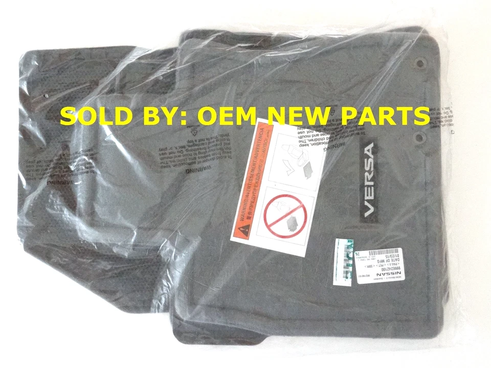 2014-2019 Nissan Versa Note Floor Mats Carpeted (4-Piece) Gray Genuine OEM - Image 1 of 4