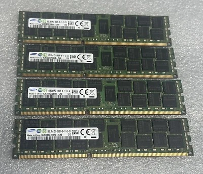 Lot: 4 Samsung PC3-10600R 16GB DDR3 Server RAM Memory  M393B2G70BH0-CH9 64GB - Image 1 of 2