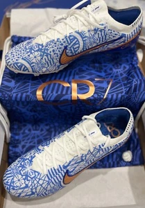 Nike Zoom Vapor 15 Elite CR7 FG, White/Metallic Copper-Concord, Sz 13 DQ5299 182 - Picture 1 of 16