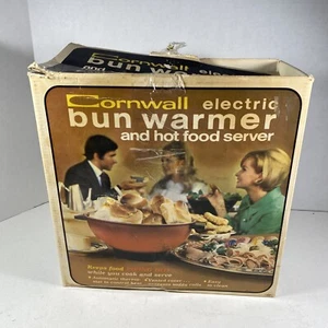 Rare Vintage Cornwall Electric Bun Warmer w/Lid Avocado Green Model #2602 + Box - Picture 1 of 7