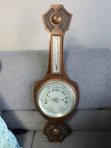 Large 2ft Edwardian BANJO ANTIQUE BAROMETER English Made - Picture 1 of 10