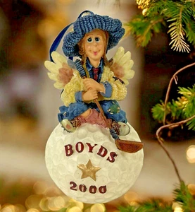 Vtg Boyds Bears Golf Ornament 2000 Folkstone Angel Birdie.. Fore! Numbered Box - Picture 1 of 12