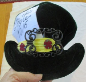 Elope Alice In Wonderland Green Velvet Mad Hatter Hat Adjustable One Size Fun - Picture 1 of 6